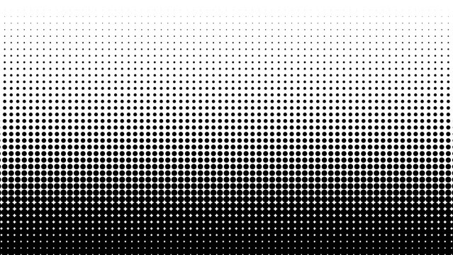 Gradient halftone. Abstract halftone background. Vector illustration. Black circles.