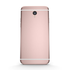 3D rendering pink smart phone with black screen