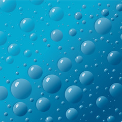 Water Drops on Blue Background - vector eps10