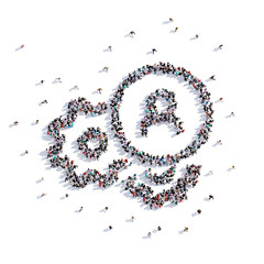 A lot of people form business, idea, icon . 3d rendering.