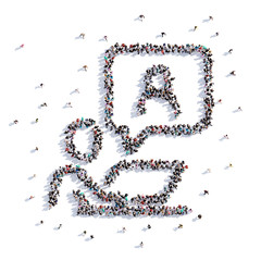 A lot of people form business, idea, icon . 3d rendering.