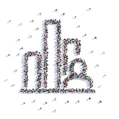 A lot of people form business, idea, icon . 3d rendering.