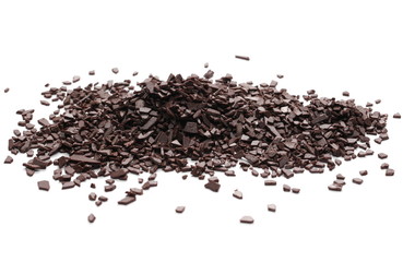 Fototapeta premium Chocolate sprinkles, granules isolated on white background and texture