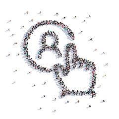 A lot of people form business, idea, icon . 3d rendering.