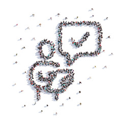 A lot of people form check marks, icon . 3d rendering.
