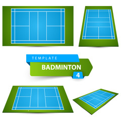 Badminton field icon. Four items. Vector eps 10