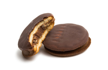 biscuits with chocolate cream isolated