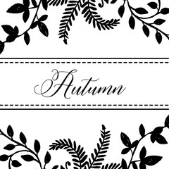 Fototapeta premium Flower autumn hand lettering design vector illustration