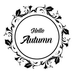 Hello Autumn card hand draw design collection vector illustration