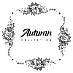 Autumn card with floral hand draw vector illustration
