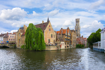 Fototapeta na wymiar Rozenhoedkaai canal, Bruges, Belgium