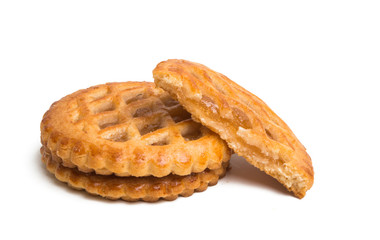 biscuit with apple filling isolated