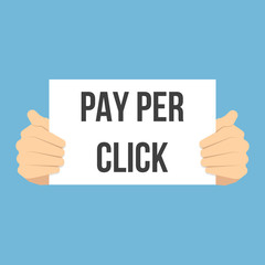 Man showing paper PAY PER CLICK