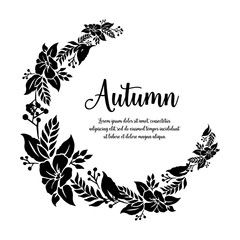 Autumn card with leaves hand draw vector illustration