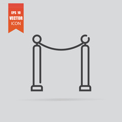 Cinema fence icon in flat style isolated on grey background.