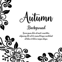 Autumn card with frame flower design vector illustration