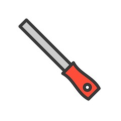 File, Filled outline icon, carpenter and handyman tool and equipment set