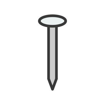 recommend clip art: Nail, handyman tool filled outline icon