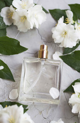 White floral perfume bottle