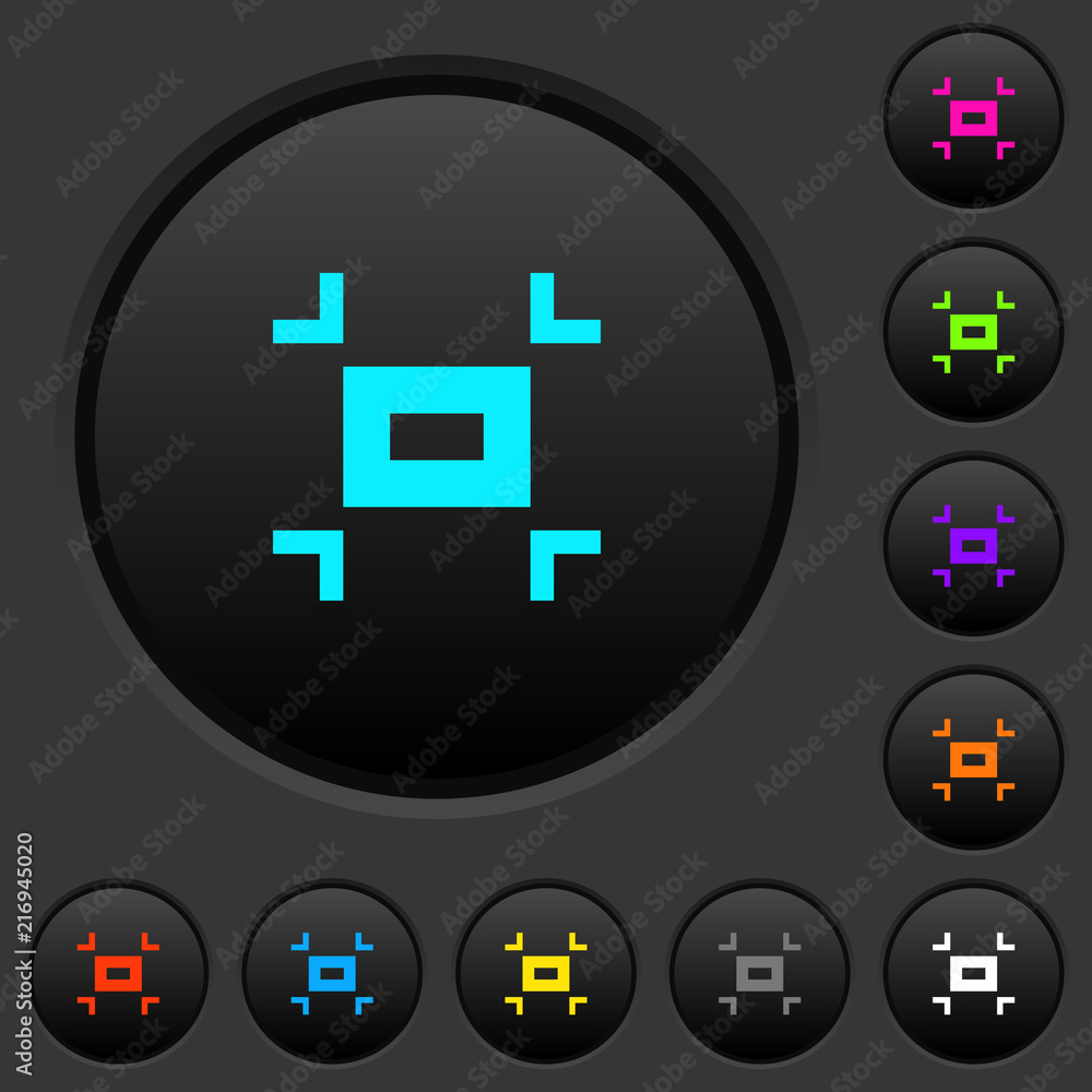 Poster small screen dark push buttons with color icons