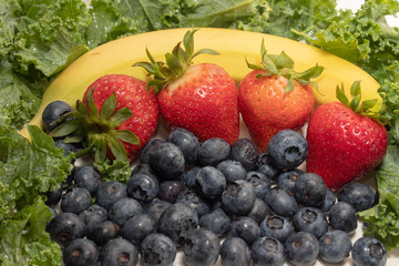 Strawberry Kale Banana Blueberries