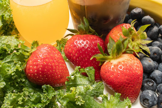 Strawberries, Kale and Juice