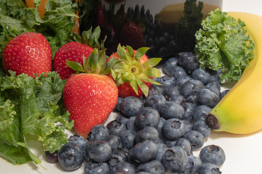 Blueberries, Strawberries and Kale
