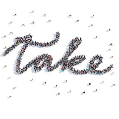 A lot of people form take, icon . 3d rendering.