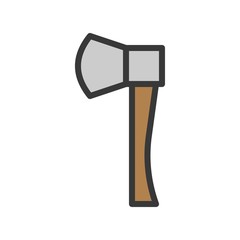 Axe, handyman and carpenter tool filled outline icon