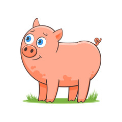 happy cartoon pig
