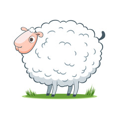 happy cartoon sheep