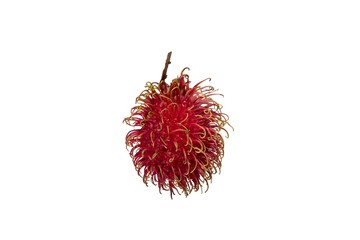 Closeup of rambutan fruits isolated on white background