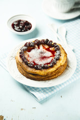 Homemade cheesecake with berry topping