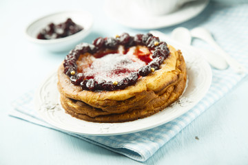 Homemade cheesecake with berry topping