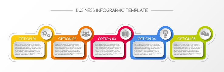 Concept of colorful infographic template. Vector.