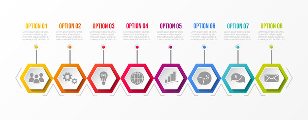 Business infographic template with different icons. Vector.