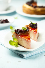 Homemade cheesecake with berry topping