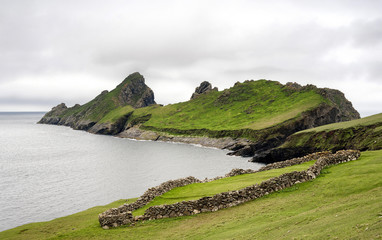 Fototapeta na wymiar Dun island St. Kilda, seen from the the main island of Hirta