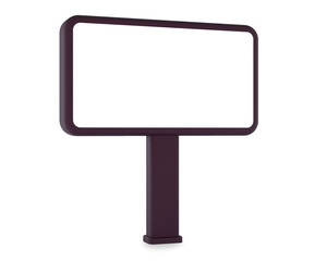 Fototapeta premium Blank street billboard isolated on white background. 3D rendering