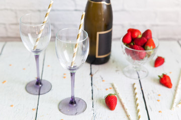 Two Wineglasses for cocktail or champagne