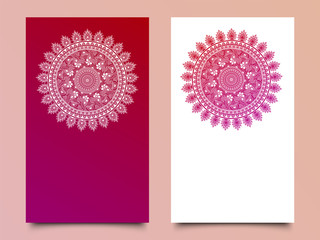 Vector mandala pattern in two color for template, flyer or invitation card design.