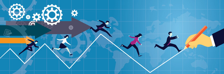 Fototapeta premium Vector Illustration. Business Competition Concept