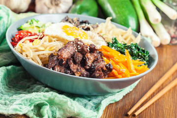 Bibimbap - rice with beef and vegetables