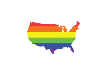 USA pride flag LGBTI symbol colorful stripes illustration