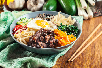Bibimbap - rice with beef and vegetables