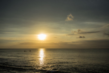 Ocean View Sunset at Jimbaran beach in Bali, Indonesia