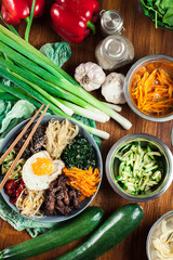 Bibimbap - rice with beef and vegetables