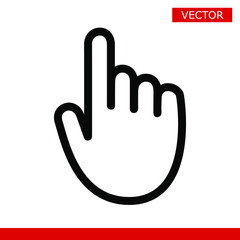 Fototapeta premium White modern hand cursor with rounded corners pointer icon. Flat version vector illustration