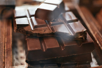Chocolate Bar Closeup. Chocolate Sweets 
