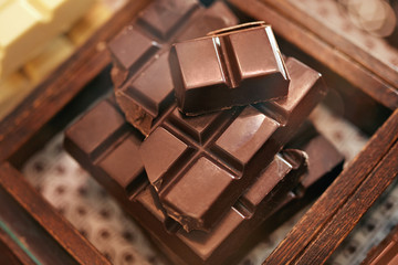 Chocolate Bar Closeup. Chocolate Sweets 
